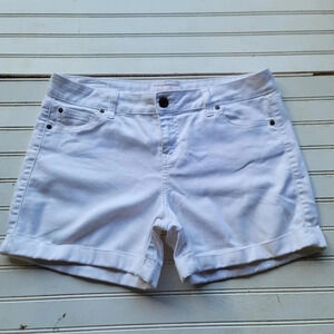 Celebrity Gold Shorts White Stretch Womens Pockets 4.5" I Denim Sz 10